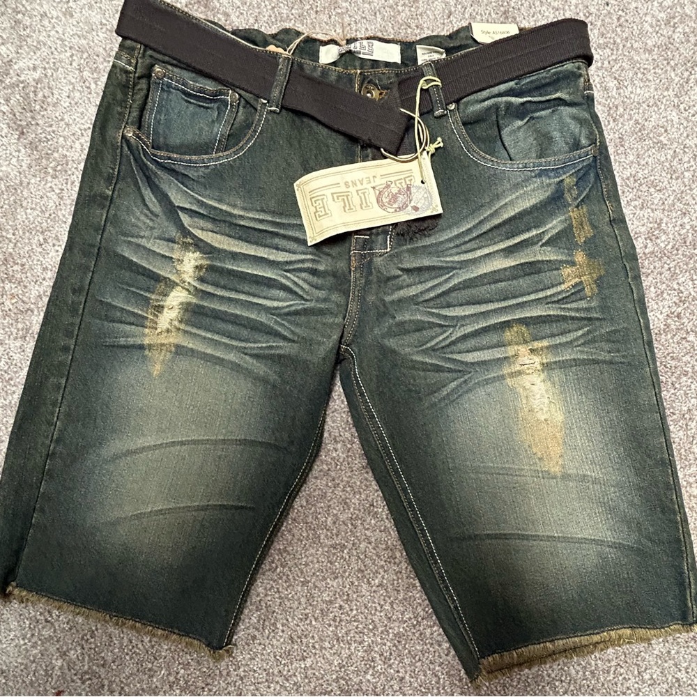 Agile distressed jean shorts